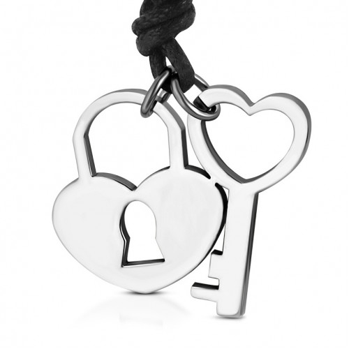 Náhrdelník s oceľovým zámočkom a kľúčom