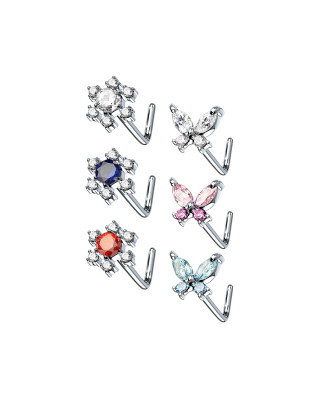 Súprava 6tich piercingov do nosa