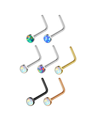 Sada 7 piercingov do nosa s opálom