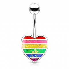 Piercing do pupku, srdiečko s prúžkami