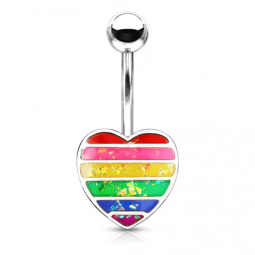 Piercing do pupku, srdiečko s prúžkami