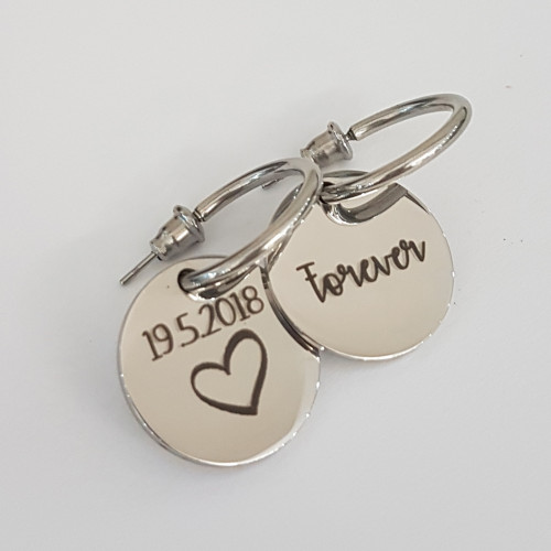 Pozlátené oceľové náušnice krúžky s doštičkou