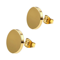 Pozlátené oceľové náušnice kolieska, 10 mm