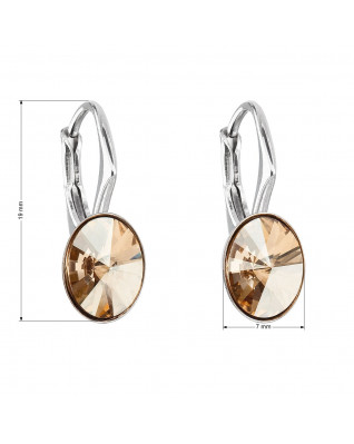 Strieborné náušnice s kryštálmi Crystals from Swarovski® GOLDEN SHADOW