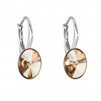 Strieborné náušnice s kryštálmi Crystals from Swarovski® GOLDEN SHADOW