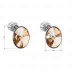 Strieborné náušnice s kryštálmi Crystals from Swarovski® GOLDEN SHADOW