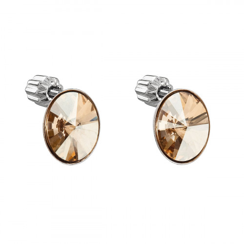 Strieborné náušnice s kryštálmi Crystals from Swarovski® GOLDEN SHADOW
