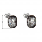 Strieborné náušnice s kryštálmi Crystals from Swarovski® SILVER NIGHT
