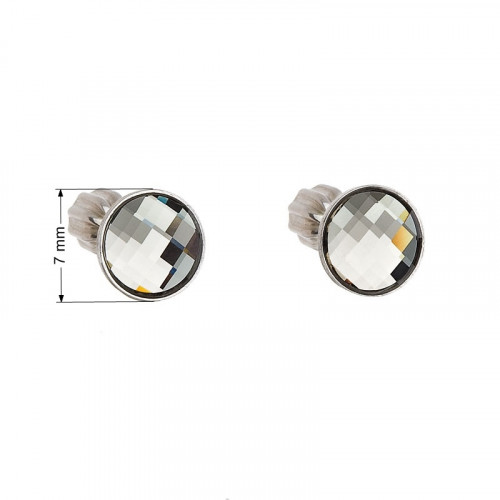 Strieborné skrutkovacie náušnice s Crystals from Swarovski® BLACK DIAMOND