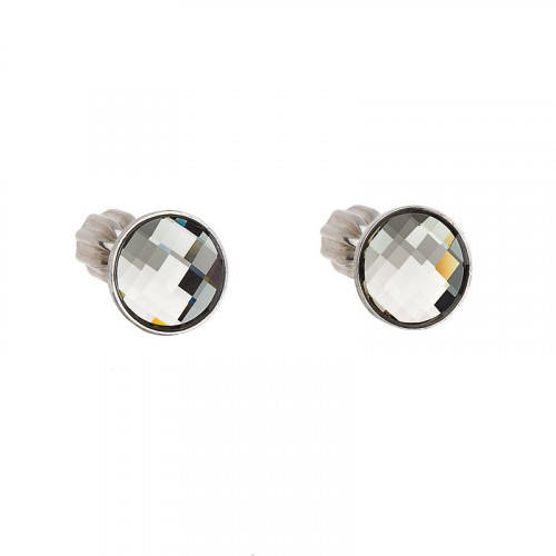Strieborné skrutkovacie náušnice s Crystals from Swarovski® BLACK DIAMOND