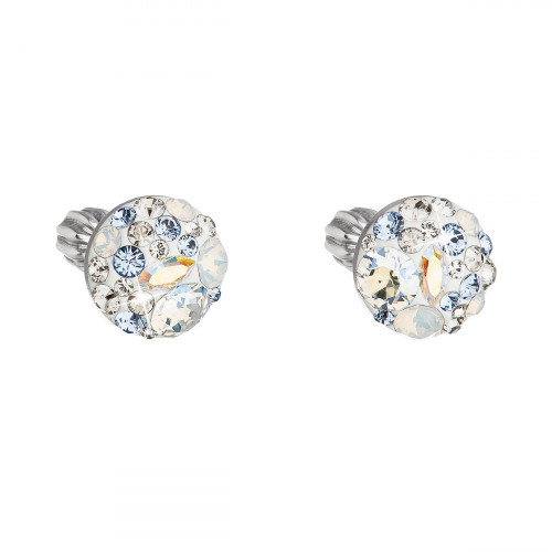 Strieborné náušnice s kryštálmi Crystals from Swarovski® LIGHT SAPPHIRE