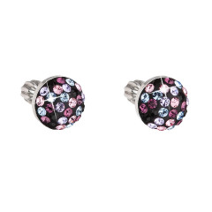 Strieborné náušnice s kryštálmi Crystals from Swarovski® MAGIC VIOLET