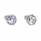 Strieborné náušnice s kryštálmi Crystals from Swarovski® VIOLET