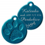 Hliníková psia známka labka malá