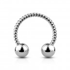 Piercing podkova vrúbkovná