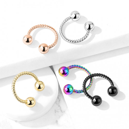 Piercing podkova vrúbkovná