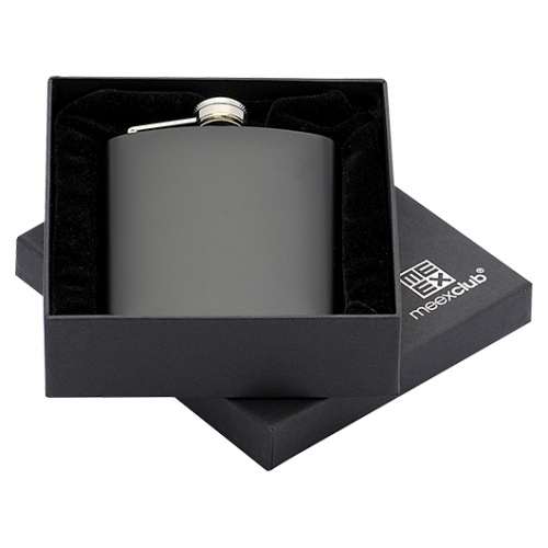 Čierna oceľová vrecková fľaša - ploskačka 175 ml