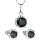 Sada šperkov s kryštálmi Swarovski náušnice a prívesok, Black Jet