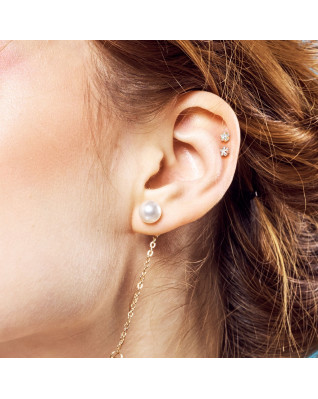 Pozlátený cartilage piercing do ucha, hviezda