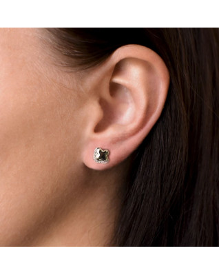 Strieborné náušnice krížiky so zirkónmi