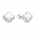 Strieborné náušnice krížiky so zirkónmi