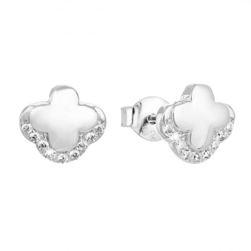 Strieborné náušnice krížiky so zirkónmi