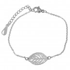 Oceľový náramok s lístočkom