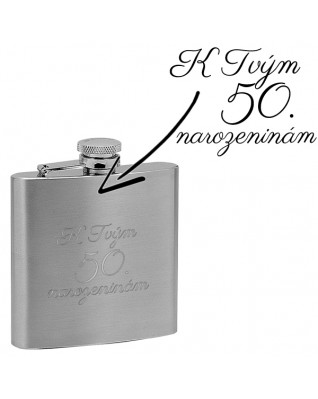 Oceľová vrecková fľaša - ploskačka matná 175ml v darčekovom balení