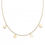 Pozlátený oceľový náhrdelník s okrúhlymi príveskami