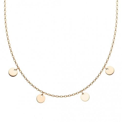 Pozlátený oceľový náhrdelník s okrúhlymi príveskami