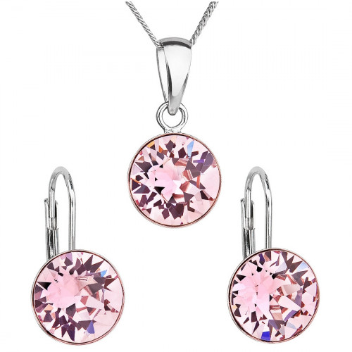 Súprava strieborných šperkov s kameňmi Crystals from Swarovski® Rose