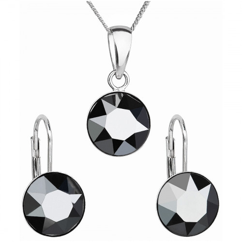 Súprava strieborných šperkov s kameňmi Crystals from Swarovski® Hematite