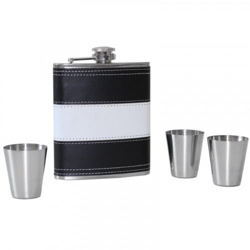 Oceľová vrecková fľaša - darčeková sada