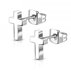 Oceľové náušnice krížiky