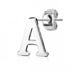 Oceľové náušnice 1ks - iniciála