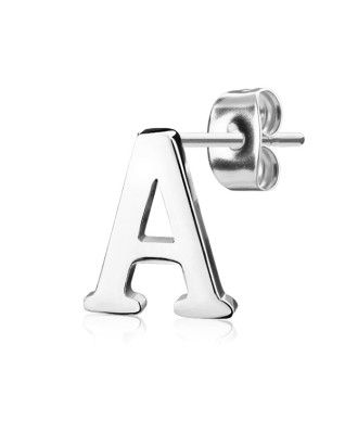 Oceľové náušnice 1ks - iniciála