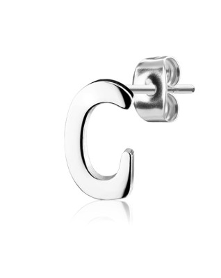 Oceľové náušnice 1ks - iniciála