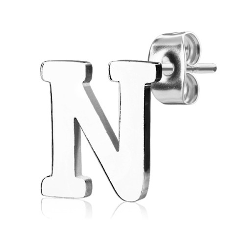 Oceľové náušnice 1ks - iniciála