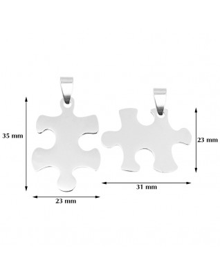 Oceľový prívesok - doštička puzzle celé