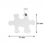 Oceľový prívesok - doštička puzzle pravé