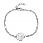 Dvojitý oceľový náramok s ružou