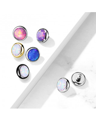 Náhradný kamienok opál k labrete, priemer 3 mm