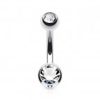 Piercing do pupku - banánik malý 1,6 x 8 mm, CRYSTAL