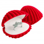 Darčeková krabička semiš - lastúra červená