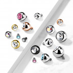 Ozdobný gulička s kamienkom k mikrodermálu, priemer 5 mm, číra farba