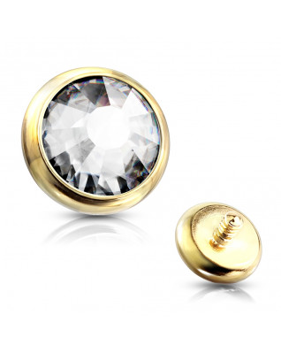 Náhradný kamienok k labrete, priemer 3 mm, číra farba