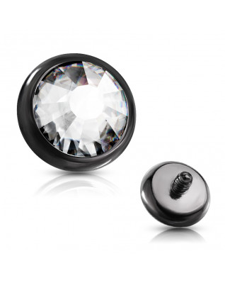 Náhradný kamienok k labrete, priemer 3 mm, číra farba