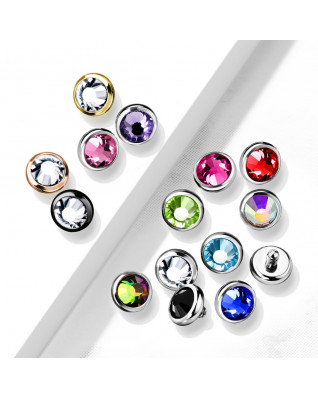 Náhradný kamienok k labrete, priemer 3 mm, číra farba