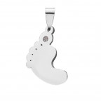 Oceľový prívesok - stopa so zirkónom