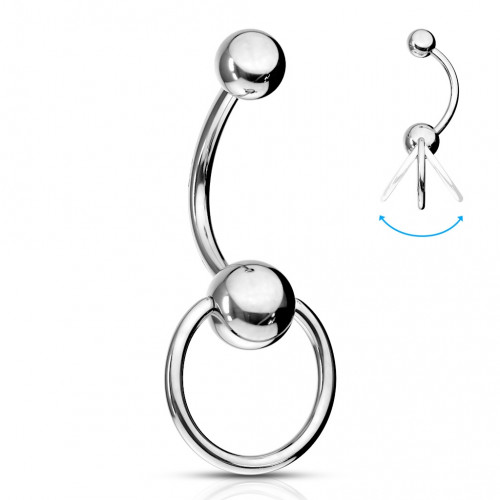 Piercing do pupku - banánik pohyblivý